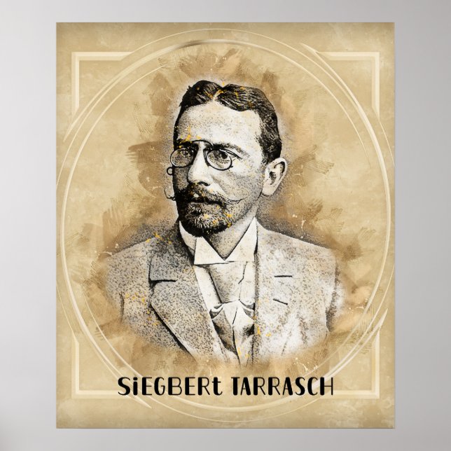 Poster Siegbert Tarrasch, Jogador de Xadrez (Frente)