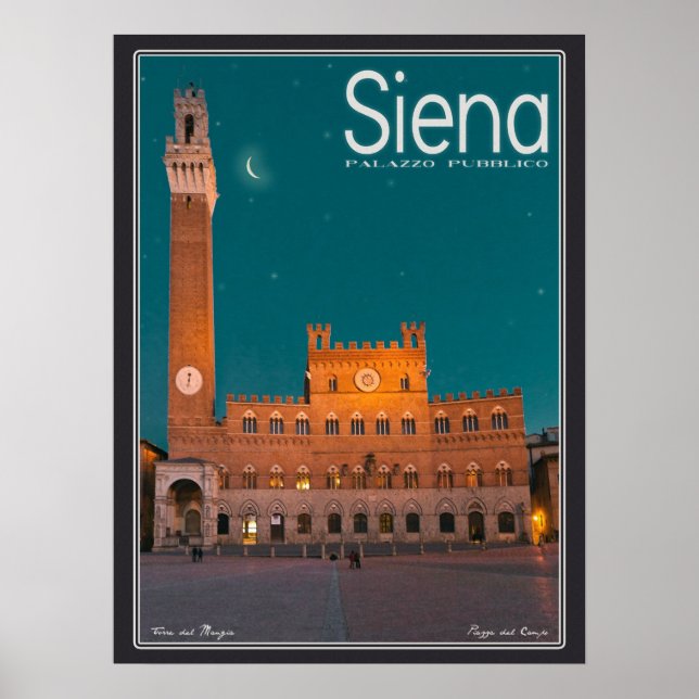 Poster Siena - Palazzo Pubblico Night (Frente)