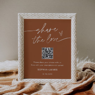 Poster SIENNA Share the Love Casamento Código QR de Foto