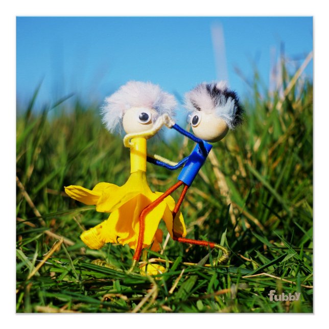 Pôster Sierlijk dansend actief Fubby poppetjes stel. (Frente)