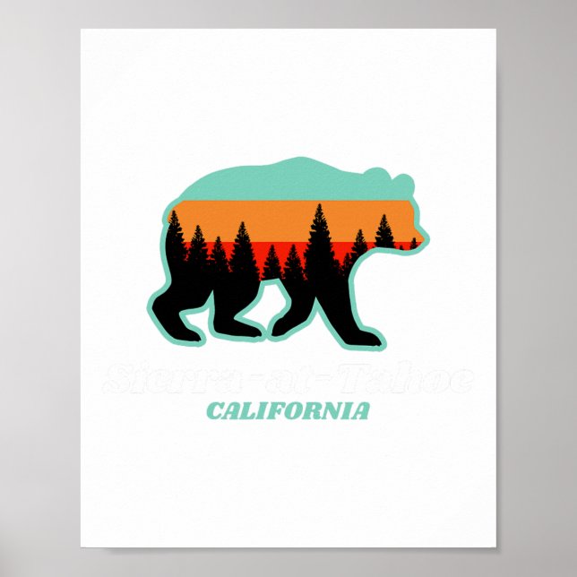 Poster Sierra-at-tahoe Skiing Snowboard California Bea (Frente)