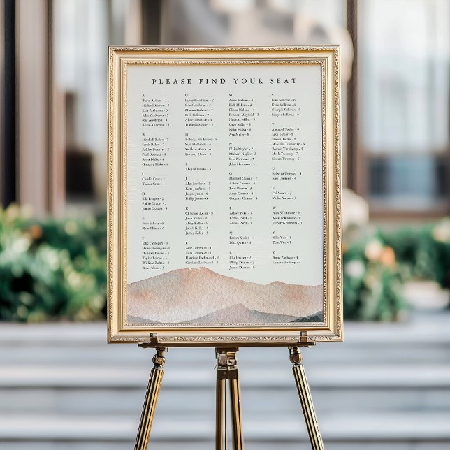 Poster Sierra Dusk | Gráfico de Assentos de Casamento em  (Criador carregado)