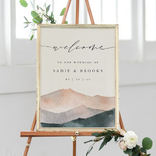 Poster Sierra Dusk   Placa de Boas-Vindas para Casamento 