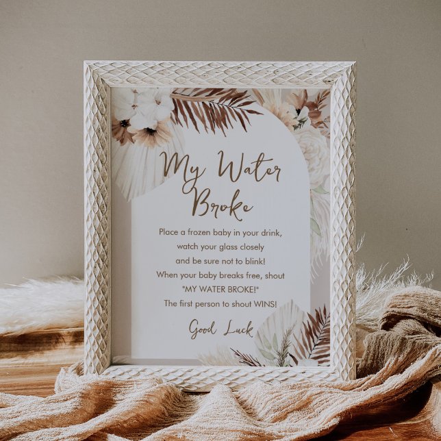 Poster SIERRA Meu Sinal de Jogo de Chá de fraldas Quebrou (Criador carregado)