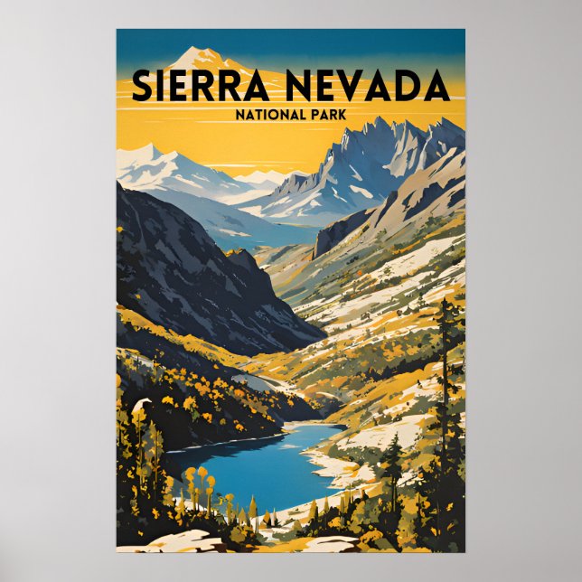 Poster Sierra Nevada National Park Tradicional Viagem PS (Frente)