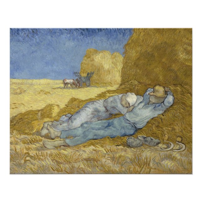 Pôster Siesta após Millet por Vincent Van Gogh (Frente)