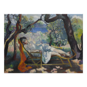 Pôster Siesta (Lady Sleeping in a Mediterranean Garden)
