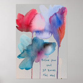 Poster Siga a citação da alma das flores azuis