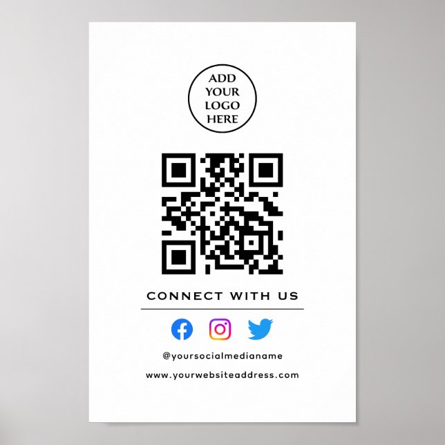 Poster Siga a Digitalização para se conectar conosco Códi (Frente)