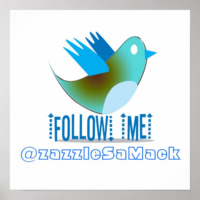 Poster Siga-me no seu endereço do Twitter (Frente)