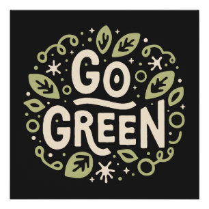 Pôster Siga uma estética ecológica verde