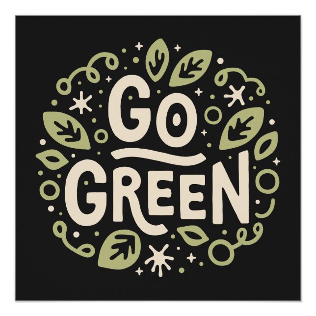 Pôster Siga uma estética ecológica verde (Frente)