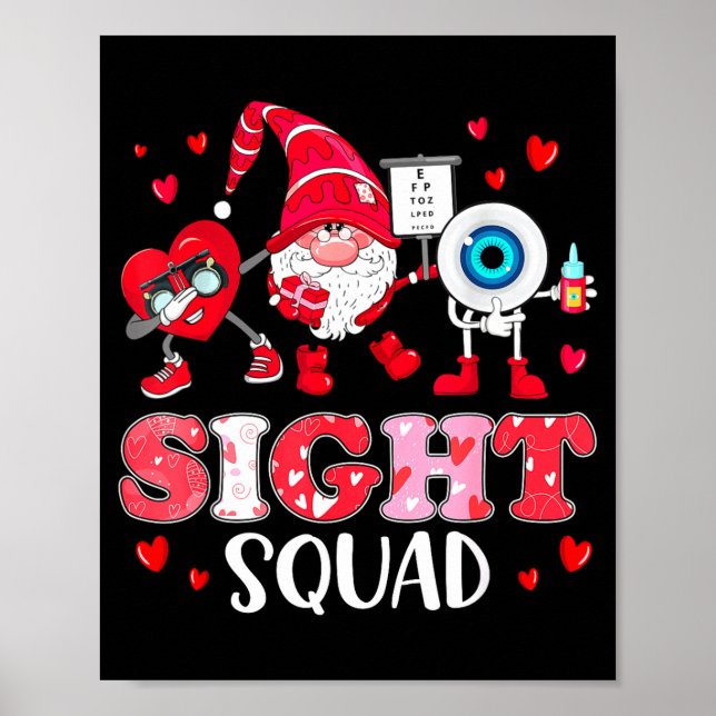 Poster Sight Squad Optician Optometrist Dabbing Heart Val (Frente)