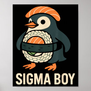 Poster Sigma Boy Italiano Brainrot Engraçado Meme Penguin