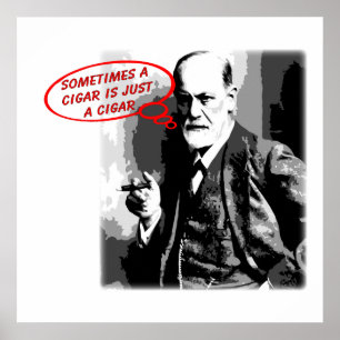 Poster Sigmund Freud cigar quote square