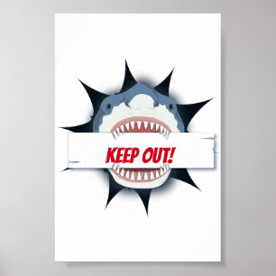 Poster Sign Keep Out do Shark