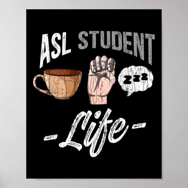 Poster Sign Language Attire Deaf Awareness Asl Student Fu (Frente)