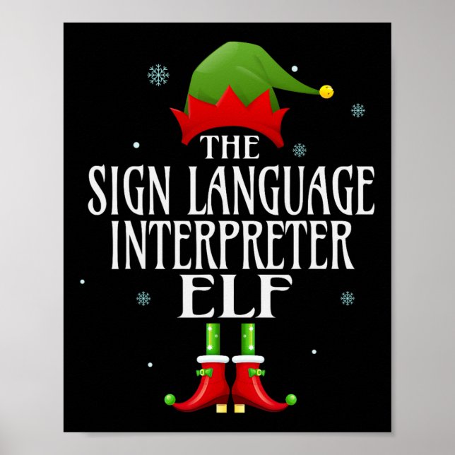 Poster Sign Language Interpreter Elf Matching Family Grou (Frente)