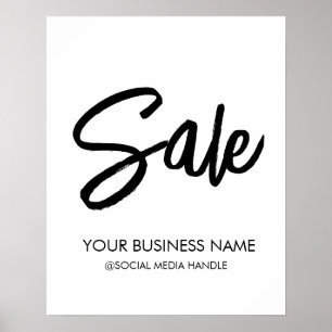 Poster Sign with Business Name & Social Media Handle (Sin