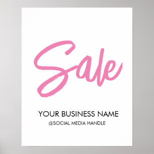 Poster Sign with Business Name & Social Media Handle (Sin