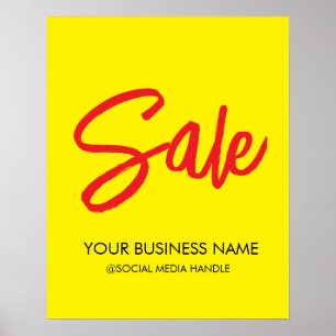 Poster Sign with Business Name & Social Media Handle (Sin