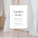 Poster Signature Bebe Calliografia Sinal de Prata<br><div class="desc">Esta assinatura bebe a placa de prata da caligrafia é perfeita para um casamento rústico. O design simples e elegante apresenta tipografia de script clássico e rico em prata. Personalize o sinal com os nomes da noiva e do noivo e a sua escolha de bebida favorita.</div>