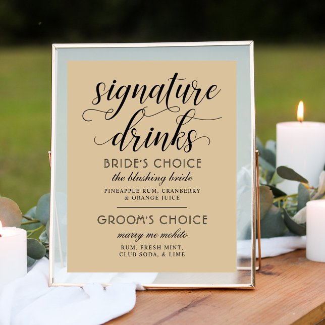 Pôster Signature Bebe moderno Kraft e Black Script (Criador carregado)