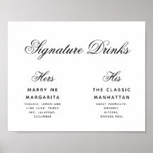 Signature Bebe Simple Black & White Weding Sign