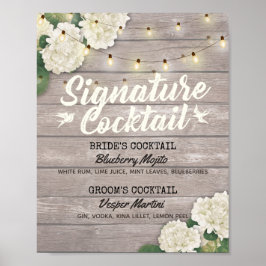 Poster Signature Cocktail Drink Menu Flores De Madeira