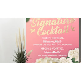 Poster Signature Cocktail Drink Menu Hydrangeas
