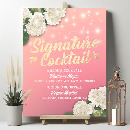 Poster Signature Cocktail Drink Menu Hydrangeas