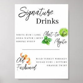 Poster Signature Drink Bar Menu