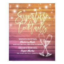 Signature Drink Menu Champagne Vidro Madeira