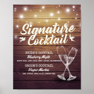 Poster Signature Drink Menu Champagne Vidro Madeira