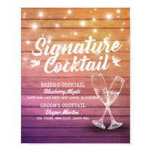 Signature Drink Menu Champagne Vidro Madeira