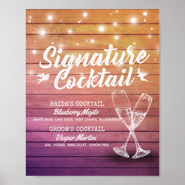 Poster Signature Drink Menu Champagne Vidro Madeira (Frente)