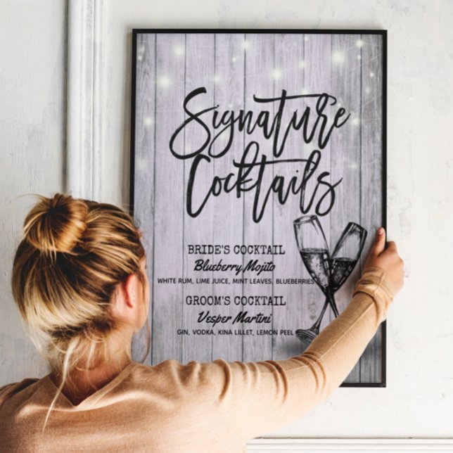 Poster Signature Drink Menu Champagne Vidro Madeira (Criador carregado)