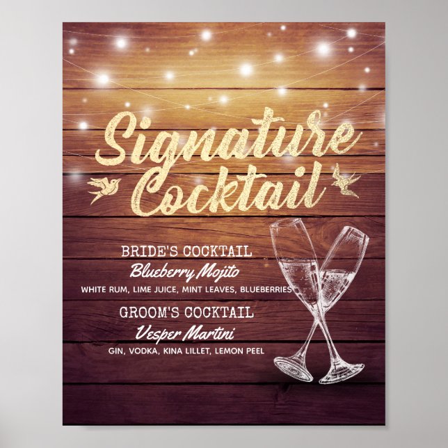 Poster Signature Drink Menu Champagne Vidro Madeira (Frente)
