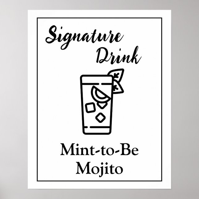 Poster Signature Drink Sign for Wedding Bar (Frente)