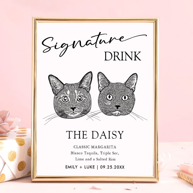 Poster Signature Drink Signature do casal Cat (Criador carregado)