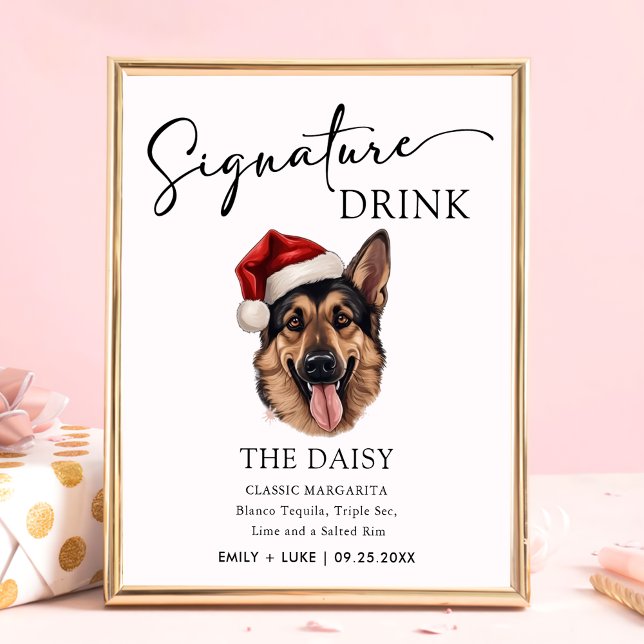 Poster Signature Drink Signature do german shepherd Cão (Criador carregado)