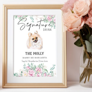 Poster Signature Drink Signature Pomeranian Dog