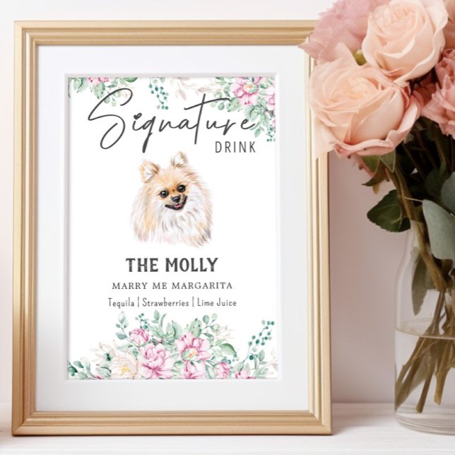 Poster Signature Drink Signature Pomeranian Dog (Criador carregado)
