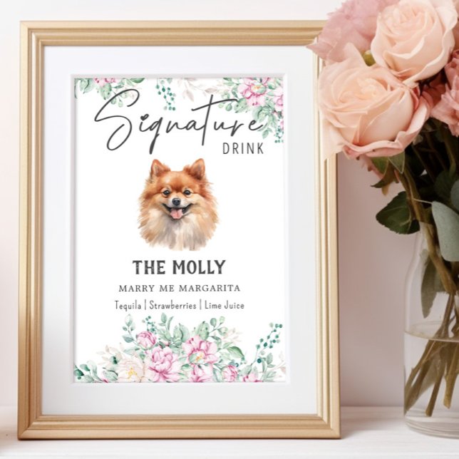 Poster Signature Drink Signature Pomeranian Dog (Criador carregado)