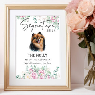 Poster Signature Drink Signature Pomeranian Dog