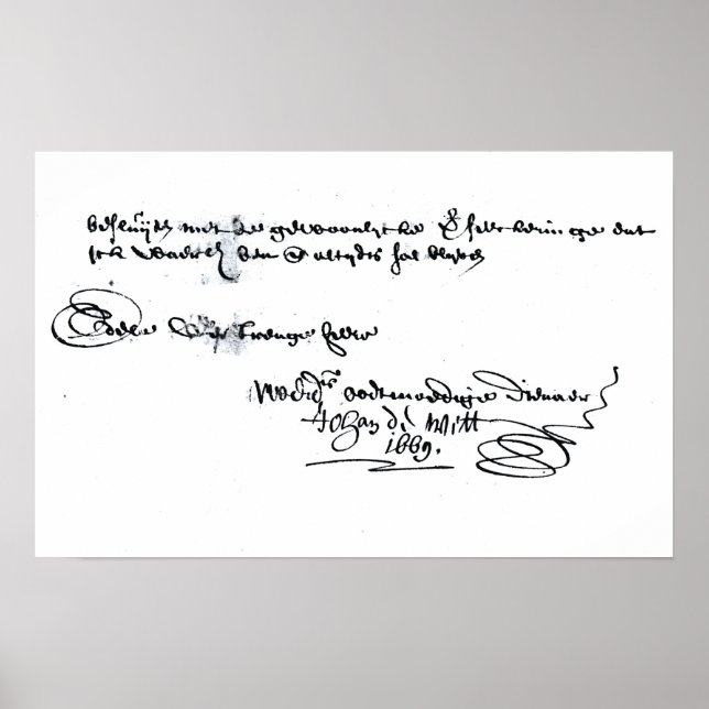 Pôster Signature of Johan de Witt (Frente)