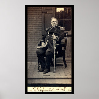 Pôster Signed Card of General Winfield Scott 1858