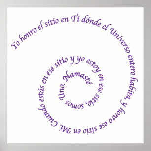 Pôster Significado de en Español de Namaste