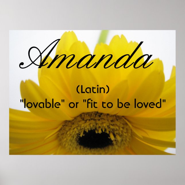 Pôster Significado do Nome Amanda (Frente)