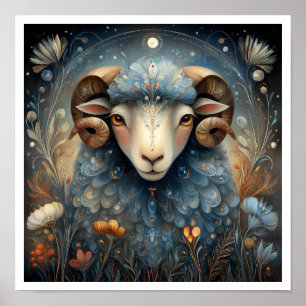 Poster Signo de Áries Astrologia Celestial